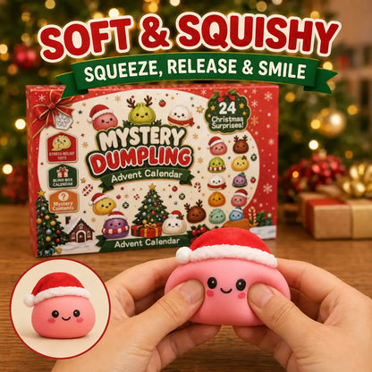 Christmas Mini Squishies Advent Calendar 2026, 24-Day Dumpling Squishy Toy Countdown Calendar with Glitter Squeeze Toys, Holiday Gift for Kids