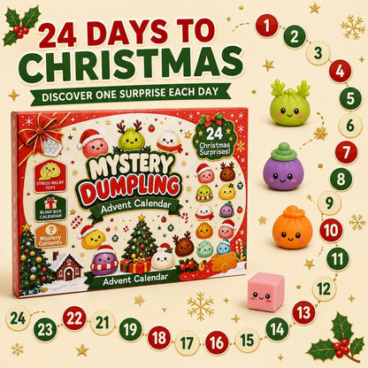 Christmas Mini Squishies Advent Calendar 2026, 24-Day Dumpling Squishy Toy Countdown Calendar with Glitter Squeeze Toys, Holiday Gift for Kids