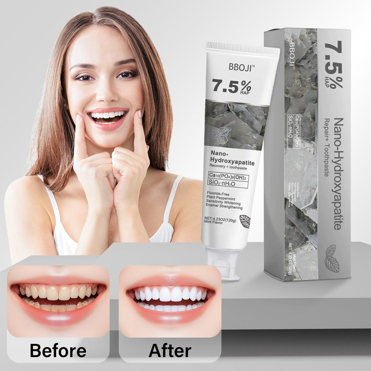 🔥 Final Day 64% OFF 🔥BBOJI™- Fluoride-Free Hydroxyapatite Toothpaste